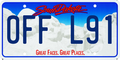 SD license plate 0FFL91