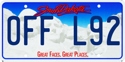 SD license plate 0FFL92