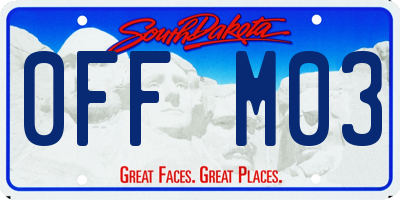 SD license plate 0FFM03
