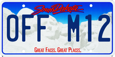 SD license plate 0FFM12