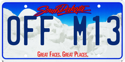 SD license plate 0FFM13