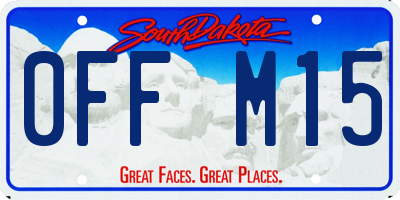 SD license plate 0FFM15