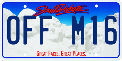SD license plate 0FFM16