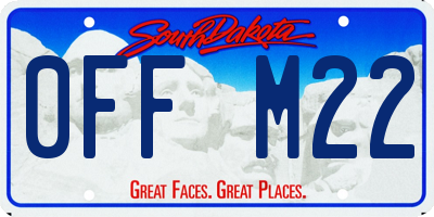 SD license plate 0FFM22