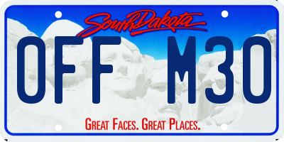 SD license plate 0FFM30