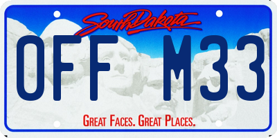 SD license plate 0FFM33