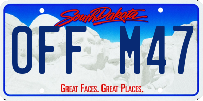 SD license plate 0FFM47