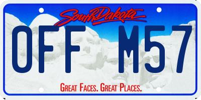 SD license plate 0FFM57