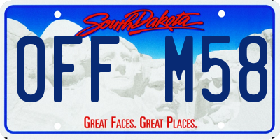 SD license plate 0FFM58
