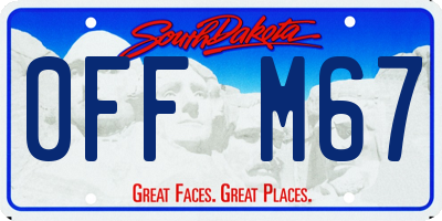 SD license plate 0FFM67
