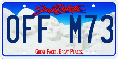 SD license plate 0FFM73