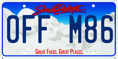 SD license plate 0FFM86