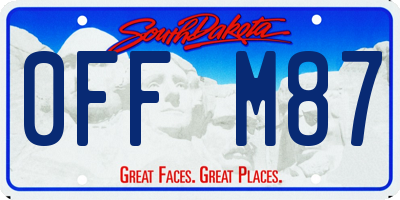 SD license plate 0FFM87
