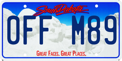SD license plate 0FFM89