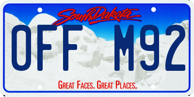 SD license plate 0FFM92