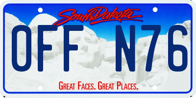 SD license plate 0FFN76