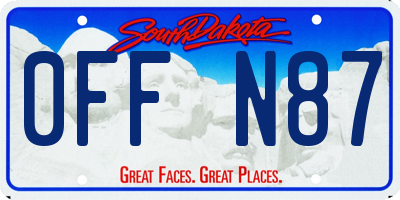 SD license plate 0FFN87