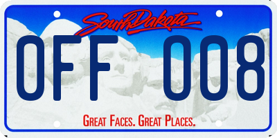SD license plate 0FFO08