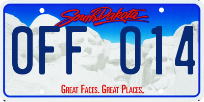 SD license plate 0FFO14