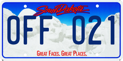 SD license plate 0FFO21