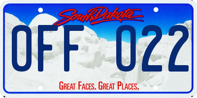 SD license plate 0FFO22