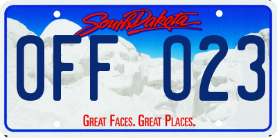 SD license plate 0FFO23