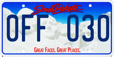 SD license plate 0FFO30