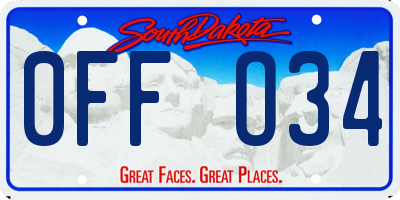 SD license plate 0FFO34