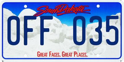 SD license plate 0FFO35