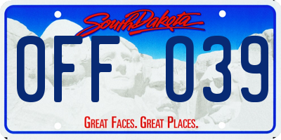 SD license plate 0FFO39