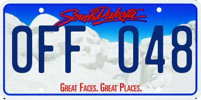 SD license plate 0FFO48