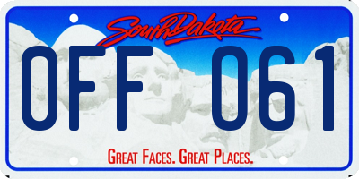 SD license plate 0FFO61