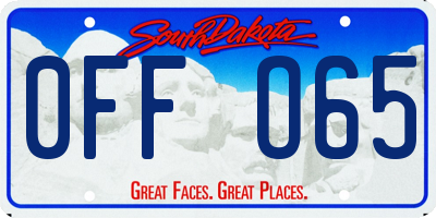 SD license plate 0FFO65