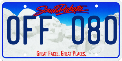 SD license plate 0FFO80