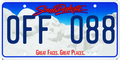 SD license plate 0FFO88