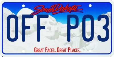 SD license plate 0FFP03