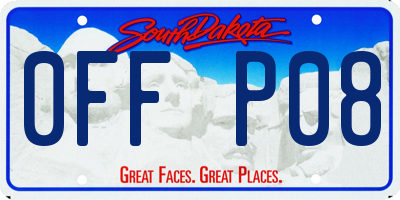 SD license plate 0FFP08