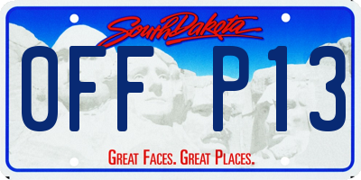 SD license plate 0FFP13