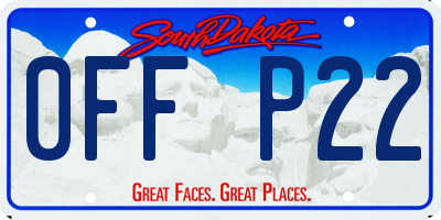 SD license plate 0FFP22