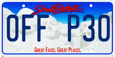 SD license plate 0FFP30