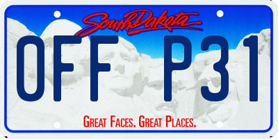 SD license plate 0FFP31