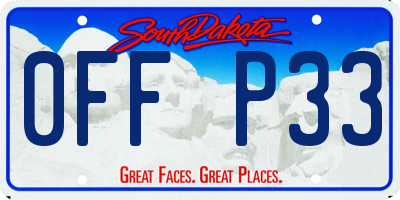 SD license plate 0FFP33
