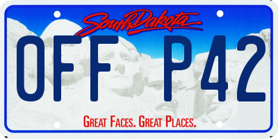 SD license plate 0FFP42