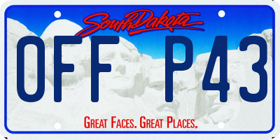 SD license plate 0FFP43