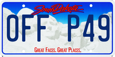 SD license plate 0FFP49