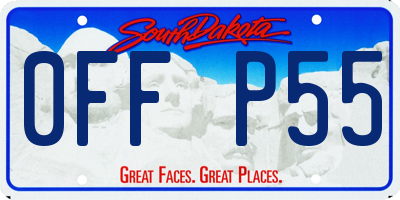 SD license plate 0FFP55