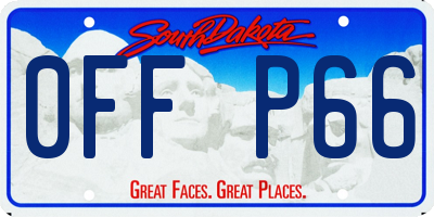 SD license plate 0FFP66