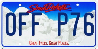 SD license plate 0FFP76