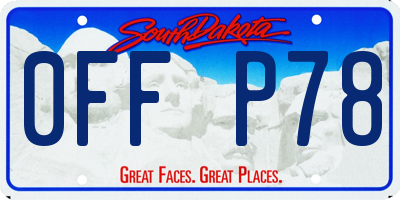 SD license plate 0FFP78