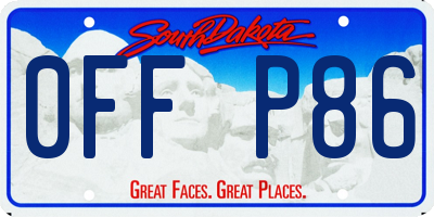 SD license plate 0FFP86